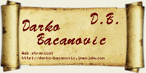 Darko Bacanović vizit kartica